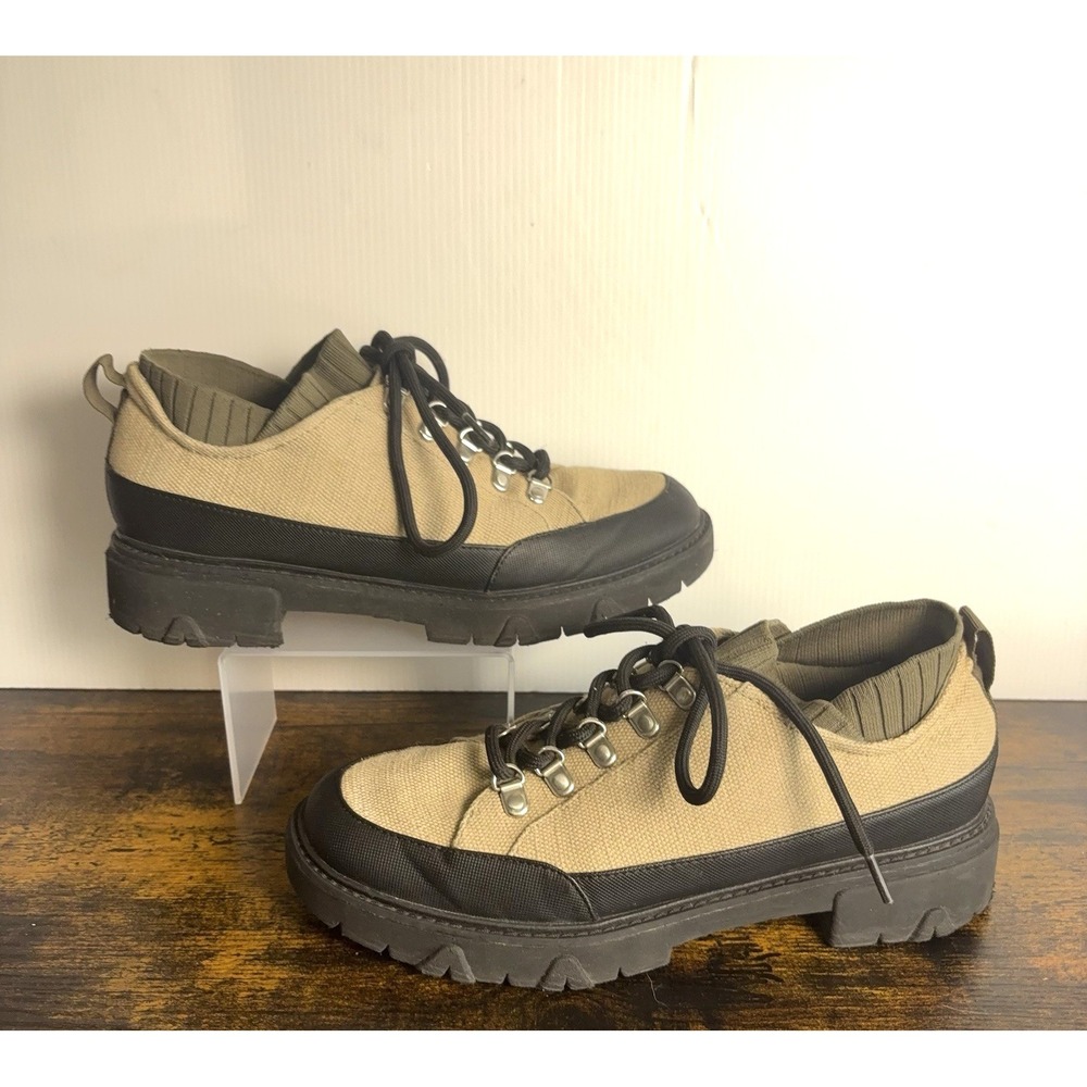 Dr Scholls Heist Sneaker Shoes Womens 8.5M Tan Lace Up Chunky - Picture 1 of 8